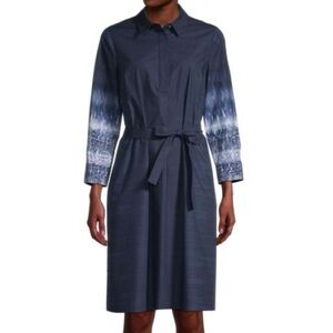 KOBI HALPERIN Sapir Tie Shirtdress Navy Size XL Shirt Dress